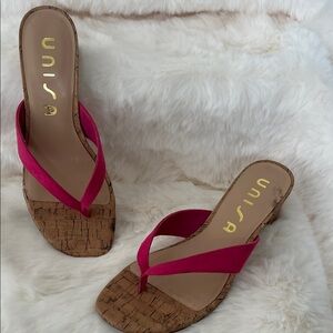 Unisa pink cork heeled thong